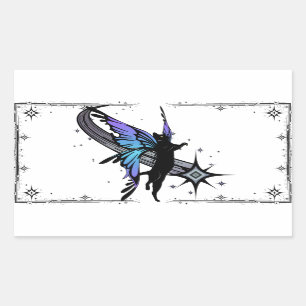 Cosmic Cat Star Rechthoekige Sticker