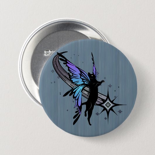 Cosmic Cat Star Ronde Button 7,6 Cm (Voorkant /achterkant)