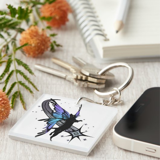 Cosmic Cat Star Sleutelhanger (Voorkant Rechts)