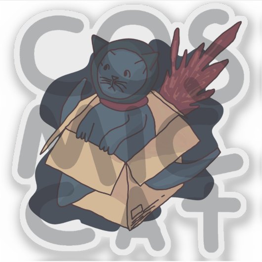 Cosmic Cat Sticker (Voorkant)