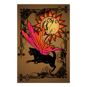 Cosmic Cat Sun Perfect Poster