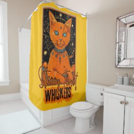 Cosmic Cat Tarot Reader | Oranje kattenkunst Douchegordijn