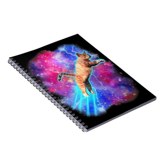 Cosmic Cats Funny Outer Space T-shirt Galaxy Kat K Notitieboek (Rechterzijde)