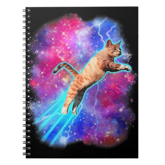 Cosmic Cats Funny Outer Space T-shirt Galaxy Kat K Notitieboek (Voorkant)