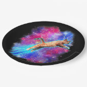 Cosmic Cats Funny Outer Space T-shirt Galaxy Kat K Papieren Bordje (Gekanteld)