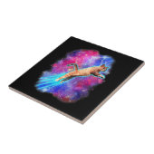 Cosmic Cats Funny Outer Space T-shirt Galaxy Kat K Tegeltje (Zijkant)