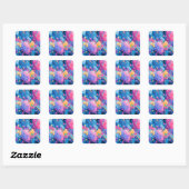 Cosmic Celebration: Abstract Floating Orbs and Sta Vierkante Sticker (Vel)