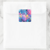 Cosmic Celebration: Abstract Floating Orbs and Sta Vierkante Sticker (Tas)