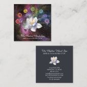 *~* Cosmic Celestial Chakra Symbols Cosmos Lotus Vierkante Visitekaartje (Voorkant / Achterkant)