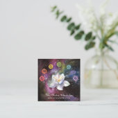 *~* Cosmic Celestial Chakra Symbols Cosmos Lotus Vierkante Visitekaartje (Staand voorkant)