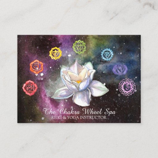 *~* Cosmic Celestial Chakra Symbols Cosmos Lotus Visitekaartje (Voorkant)