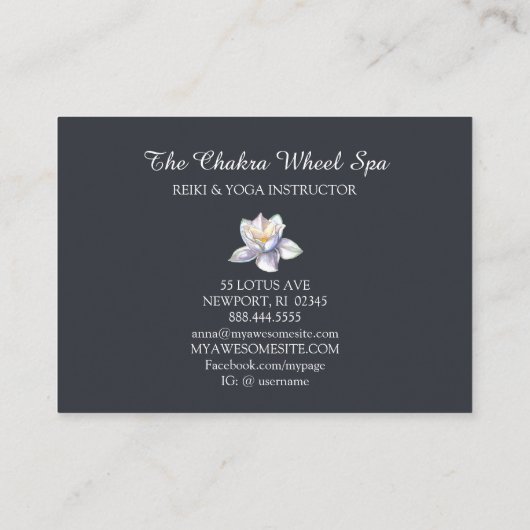 *~* Cosmic Celestial Chakra Symbols Cosmos Lotus Visitekaartje (Achterkant)