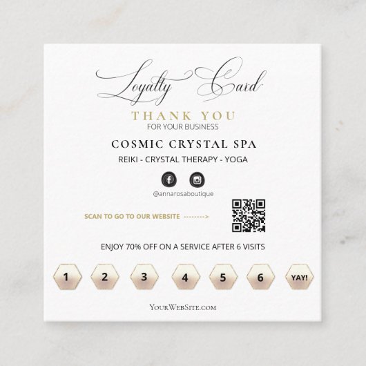 *~* Cosmic Celestial Hands Palm Leaves QR Rewards Klantenkaartje (Voorkant)