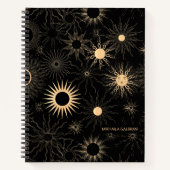 Cosmic Celestial Sun Pattern Personalized Notitieboek (Voorkant)