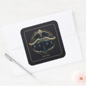 Cosmic Centaur Zodiac Sign Black Gold Sagittarius Vierkante Sticker (Envelop)