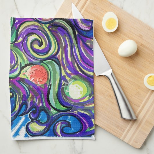 Cosmic Christmas Tree Theedoek (Quarter Fold)