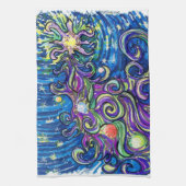 Cosmic Christmas Tree Theedoek (Verticaal)