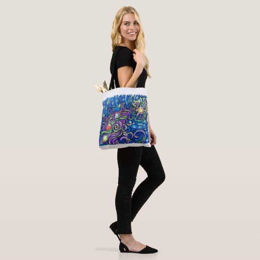 Cosmic Christmas Tree Tote Bag (Op model)
