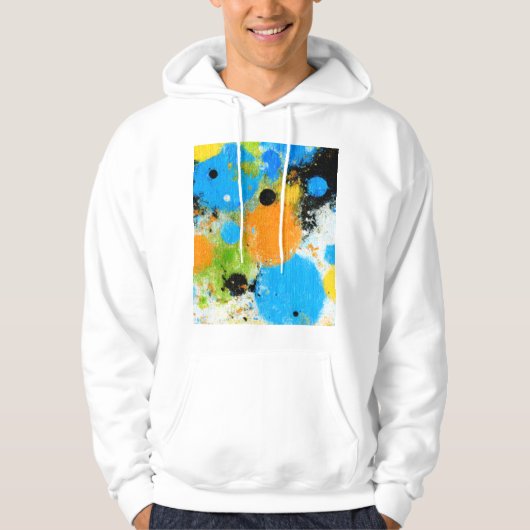 Cosmic Chromatic Splatter: Abstract Orbit Hoodie (Voorkant)