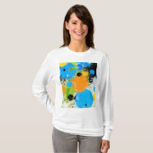 Cosmic Chromatic Splatter: Abstract Orbit T-shirt (Voorkant volledig)