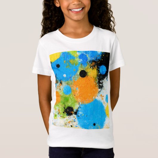 Cosmic Chromatic Splatter: Abstract Orbit T-shirt (Voorkant)