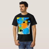 Cosmic Chromatic Splatter: Abstract Orbit T-shirt (Voorkant volledig)