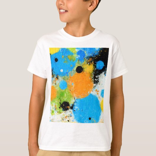 Cosmic Chromatic Splatter: Abstract Orbit T-shirt (Voorkant)