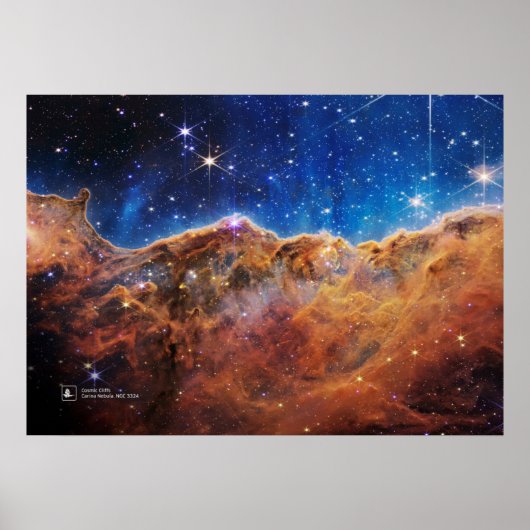 Cosmic Cliffs, Carina Nebula, NGC 3324, JWST Poster (Voorkant)
