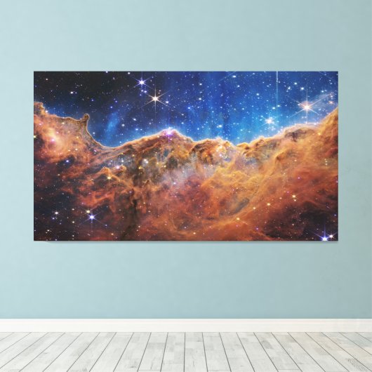 Cosmic Cliffs Carina Nebula Space Webb Telescope Canvas Afdruk (Insitu (Houten vloer))