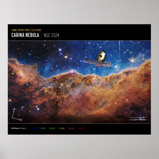 Cosmic Cliffs Carina Nebula Space Webb Telescope Poster (Voorkant)