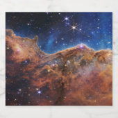 Cosmic Cliffs Carina Nebula Space Webb Telescope  Sparkling Wijnetiket (Enkel label)