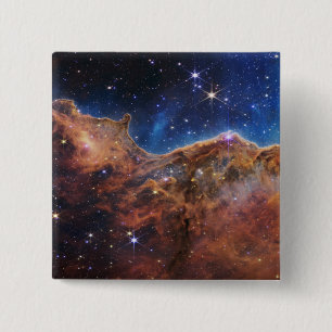 Cosmic Cliffs in Carina Nebula Space NASA Webb Vierkante Button 5,1 Cm
