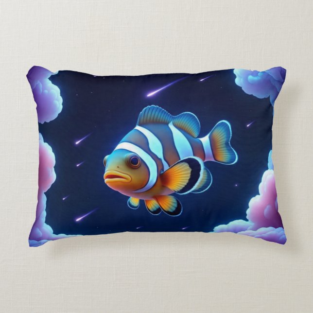 Cosmic Clownfish Accent Kussen (Voorkant)