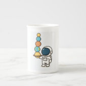 Cosmic Coffee Companion - Schattigee astronaut Porselein Kop (Voorkant)