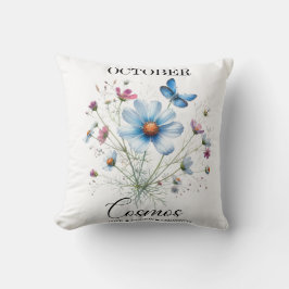 Cosmic Comfort • October Birth Flower Throw Pillow Kussen