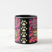 Cosmic Cooler Cat Retro - jaren 80/90 Cartoon Stij Mok (Midden)