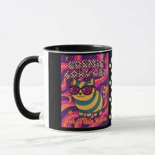 Cosmic Cooler Cat Retro - jaren 80/90 Cartoon Stij Mok
