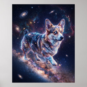 Cosmic Corgi Melkweg Stelsel Kunst Poster