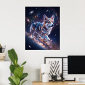 Cosmic Corgi Melkweg Stelsel Kunst Poster (Thuiskantoor)
