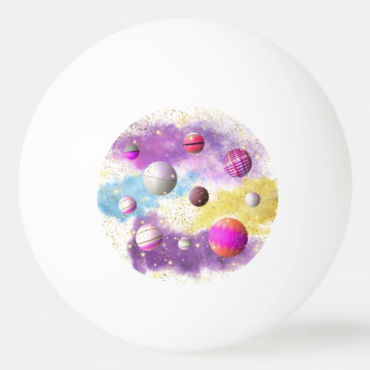 Cosmic Cotton Snoep Galaxy Pingpongbal (Voorkant)