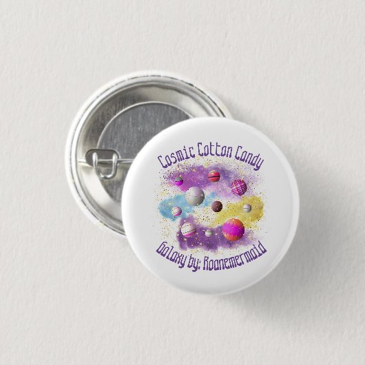 Cosmic Cotton Snoep Galaxy Ronde Button 3,2 Cm (Voorkant /achterkant)