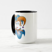 Cosmic Court Jester Harlequin Comedy Mok (Voorkant links)