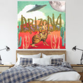 Cosmic Cowboy Arizona Jackalope Surreal Collage Canvas Afdruk (Insitu (Slaapkamer))