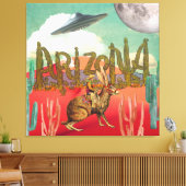 Cosmic Cowboy Arizona Jackalope Surreal Collage Canvas Afdruk (Insitu (Woonkamer))