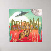 Cosmic Cowboy Arizona Jackalope Surreal Collage Canvas Afdruk (Voorkant)