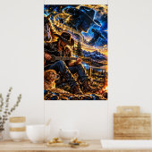 Cosmic Cowboy Muzikant Poster (Keuken)