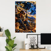 Cosmic Cowboy Muzikant Poster (Thuiskantoor)