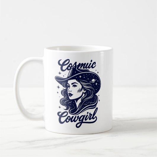Cosmic Cowgirl Retro Western Space Aesthetic Mug Koffiemok (Links)