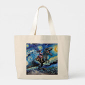 Cosmic Cowgirl Voyage - Dino Ride Canvas tas (Achterkant)