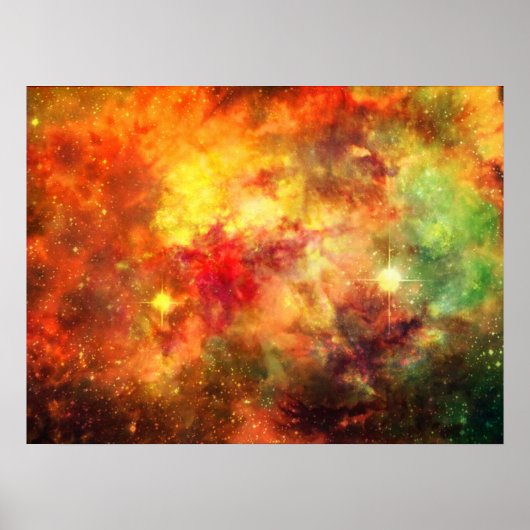 Cosmic Cradle-original art poster-space oranje Poster (Voorkant)